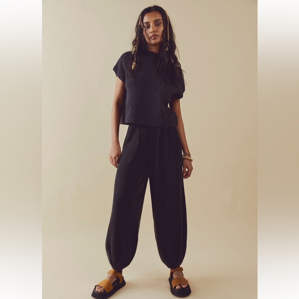 Free People Freya Sweater Set Black Charcoal Combo sz M